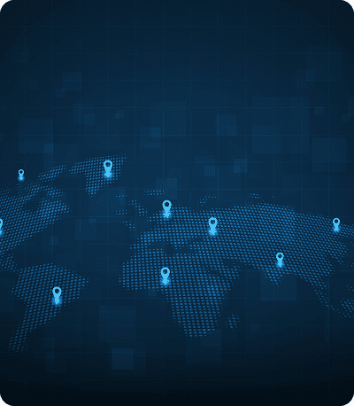 Global training reach map with location markers